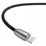 Cablu pentru incarcare si transfer de date Baseus Torch, USB/Lightning, LED, 2.4A, 1m, Negru 4 - lerato.ro