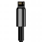 Cablu pentru incarcare si transfer de date Baseus Tungsten Gold, USB/Lightning, 2.4A, 1m, Negru 4 - lerato.ro
