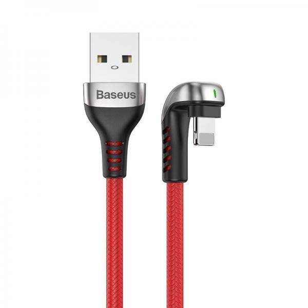 Cablu pentru incarcare si transfer de date Baseus U-Shaped, USB/Lightning, 2.4A, 1m, Rosu 1 - lerato.ro