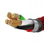 Cablu pentru incarcare si transfer de date Baseus X-Shaped, USB/Lightning, LED, 2.4A, 1m, Rosu