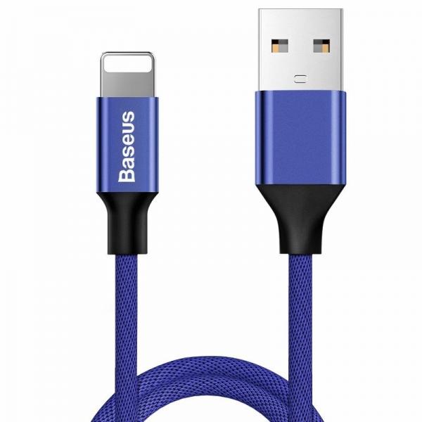 Cablu pentru incarcare si transfer de date Baseus Yiven, USB/Lightning, 2A, 1.2m, Albastru 1 - lerato.ro