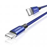 Cablu pentru incarcare si transfer de date Baseus Yiven, USB/Lightning, 2A, 1.2m, Albastru
