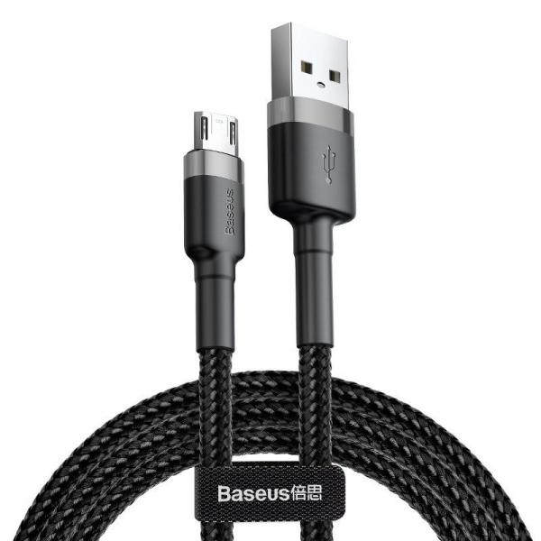 Cablu pentru incarcare si transfer de date Baseus Cafule USB/Micro-USB 2m Negru/Gri 1 - lerato.ro