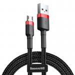 Cablu pentru incarcare si transfer de date Baseus Cafule USB/Micro-USB 2m Negru/Rosu 2 - lerato.ro
