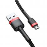 Cablu pentru incarcare si transfer de date Baseus Cafule USB/Micro-USB 2m Negru/Rosu