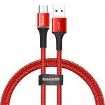 Cablu pentru incarcare si transfer de date Baseus Halo, USB/Micro-USB, LED, 3A, 1m, Rosu 2 - lerato.ro