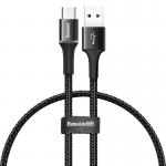 Cablu pentru incarcare si transfer de date Baseus Halo, USB/Micro-USB, LED, 3A, 25cm, Negru 2 - lerato.ro
