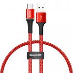 Cablu pentru incarcare si transfer de date Baseus Halo, USB/Micro-USB, LED, 3A, 25cm, Rosu 2 - lerato.ro