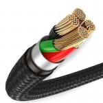 Cablu pentru incarcare si transfer de date Baseus Halo, USB/Micro-USB, LED, 2A, 3m, Negru 5 - lerato.ro