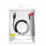 Cablu pentru incarcare si transfer de date Baseus Halo, USB/Micro-USB, LED, 2A, 3m, Negru