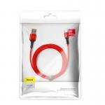 Cablu pentru incarcare si transfer de date Baseus Halo, USB/Micro-USB, LED, 2A, 3m, Rosu 3 - lerato.ro