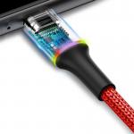 Cablu pentru incarcare si transfer de date Baseus Halo, USB/Micro-USB, LED, 3A, 50cm, Rosu 3 - lerato.ro