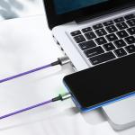 Cablu pentru incarcare si transfer de date Baseus Magnetic Zinc, USB/Micro-USB, LED, 2.4A, 1m, Mov