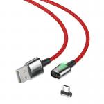 Cablu pentru incarcare si transfer de date Baseus Magnetic Zinc, USB/Micro-USB, LED, 2.4A, 1m, Rosu 8 - lerato.ro