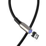 Cablu pentru incarcare si transfer de date Baseus Magnetic Zinc, USB/Micro-USB, 2A, 1m, Negru