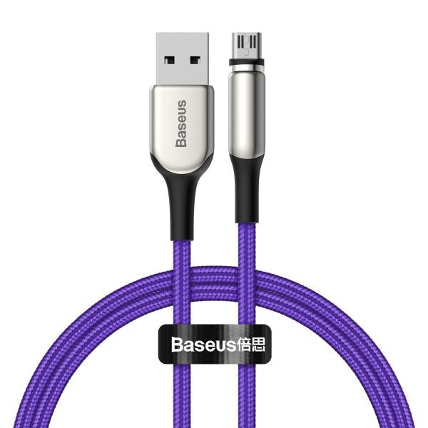Cablu pentru incarcare si transfer de date Baseus Magnetic Zinc, USB/Micro-USB, 2A, 1m, Mov