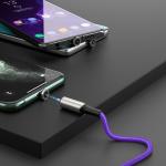 Cablu pentru incarcare si transfer de date Baseus Magnetic Zinc, USB/Micro-USB, 2A, 1m, Mov 5 - lerato.ro