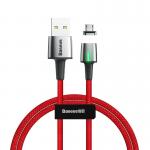 Cablu pentru incarcare si transfer de date Baseus Magnetic Zinc, USB/Micro-USB, LED, 1.5A, 2m, Rosu 2 - lerato.ro