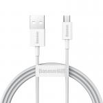 Cablu pentru incarcare si transfer de date Baseus Superior, USB/Micro-USB, 2A, 1m, Alb 2 - lerato.ro