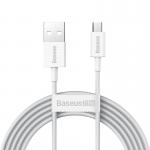 Cablu pentru incarcare si transfer de date Baseus Superior, USB/Micro-USB, 2A, 2m, Alb 2 - lerato.ro