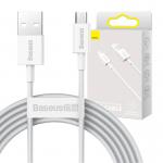 Cablu pentru incarcare si transfer de date Baseus Superior, USB/Micro-USB, 2A, 2m, Alb 4 - lerato.ro