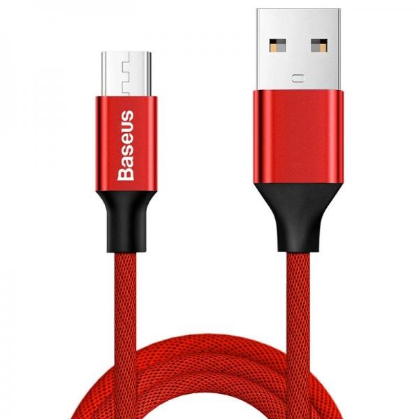 Cablu pentru incarcare si transfer de date Baseus Yiven, USB/Micro-USB, 2A, 1.5m, Rosu 1 - lerato.ro