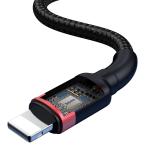 Cablu pentru incarcare si transfer de date Baseus Cafule, USB - USB Type-C/Lightning, Quick Charge 3.0, 18W, 2.4A, 1.2m, Negru/Rosu 8 - lerato.ro