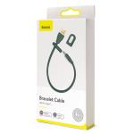 Cablu pentru incarcare si transfer de date Baseus Bracelet, USB/USB Type-C, 5A, 22cm, Verde inchis