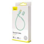 Cablu pentru incarcare si transfer de date Baseus Bracelet, USB/USB Type-C, 5A, 22cm, Mint 6 - lerato.ro