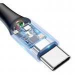 Cablu pentru incarcare si transfer de date Baseus C-shaped, USB/USB Type-C, LED, Quick Charge 3.0, 3A, 1m, Negru 7 - lerato.ro