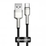 Cablu pentru incarcare si transfer de date Baseus Cafule Metal, USB/USB Type-C, Power Delivery 40W, 5A, 25cm, Negru 2 - lerato.ro