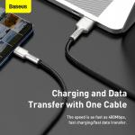 Cablu pentru incarcare si transfer de date Baseus Cafule Metal, USB/USB Type-C, Power Delivery 40W, 5A, 25cm, Negru 4 - lerato.ro