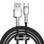 Cablu pentru incarcare si transfer de date Baseus Cafule Metal, USB/USB Type-C, Power Delivery 40W, 5A, 2m, Negru 2 - lerato.ro