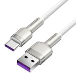 Cablu pentru incarcare si transfer de date Baseus Cafule Metal, USB/USB Type-C, Power Delivery 40W, 5A, 2m, Alb 8 - lerato.ro