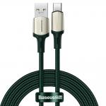 Cablu pentru incarcare si transfer de date Baseus Cafule, USB/USB Type-C, VOOC, Quick Charge 5A, 2m, Verde 2 - lerato.ro