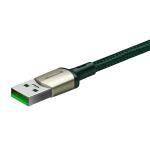 Cablu pentru incarcare si transfer de date Baseus Cafule, USB/USB Type-C, VOOC, Quick Charge 5A, 2m, Verde