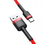Cablu pentru incarcare si transfer de date Baseus Cafule USB/USB Type-C 1m Rosu