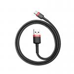Cablu pentru incarcare si transfer de date Baseus Cafule USB/USB Type-C 3m Negru/Rosu 2 - lerato.ro