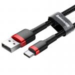 Cablu pentru incarcare si transfer de date Baseus Cafule USB/USB Type-C 3m Negru/Rosu