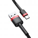 Cablu pentru incarcare si transfer de date Baseus Cafule USB/USB Type-C 3m Negru/Rosu