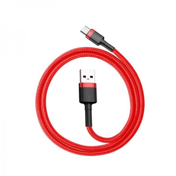 Cablu pentru incarcare si transfer de date Baseus Cafule USB/USB Type-C 3m Rosu 1 - lerato.ro