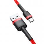 Cablu pentru incarcare si transfer de date Baseus Cafule USB/USB Type-C 3m Rosu 6 - lerato.ro