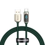 Cablu pentru incarcare si transfer de date Baseus Digital Display, USB/USB Type-C, 40W, 5A, 1m, Verde 2 - lerato.ro