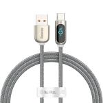 Cablu pentru incarcare si transfer de date Baseus Digital Display, USB/USB Type-C, 40W, 5A, 1m, Silver 2 - lerato.ro