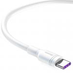 Cablu pentru incarcare si transfer de date Baseus Double Ring, USB/USB Type-C, Super Charge, 5A, 1m, Alb 9 - lerato.ro