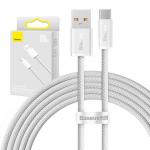 Cablu pentru incarcare si transfer de date Baseus Dynamic, USB/USB Type-C, 100W, 2m, Alb
