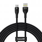 Cablu pentru incarcare si transfer date Baseus Flash 2, USB/USB-C, 5A, 100W, 2m, Negru 2 - lerato.ro