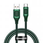 Cablu pentru incarcare si transfer de date Baseus Flash, USB/USB Type-C, Quick Charge 3.0, 5A, 15W, 1m, Verde 2 - lerato.ro