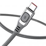 Cablu pentru incarcare si transfer de date Baseus Flash, USB/USB Type-C, Quick Charge 3.0, 5A, 15W, 2m, Silver
