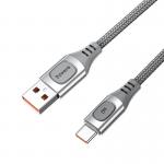 Cablu pentru incarcare si transfer de date Baseus Flash, USB/USB Type-C, Quick Charge 3.0, 5A, 15W, 2m, Silver